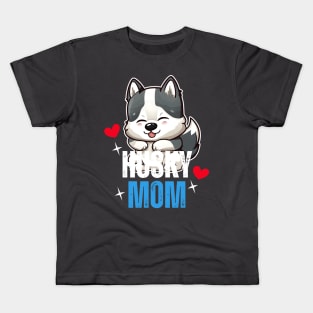 Husky Dog Mom Kawaii Kids T-Shirt